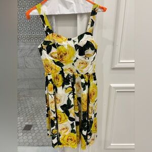 Floral Yellow and White Dress